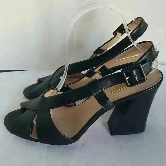 Louie et Cie 10M sling back open toe leather heels - Picture 3 of 7